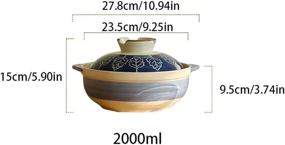 Stockpot Modern Ceramic Casserole Stew Pot Household Gas Dry-cooked Clay Pot Rice Gas Stove Soup Light Luxury Small Casserole Soup Pots (C B)