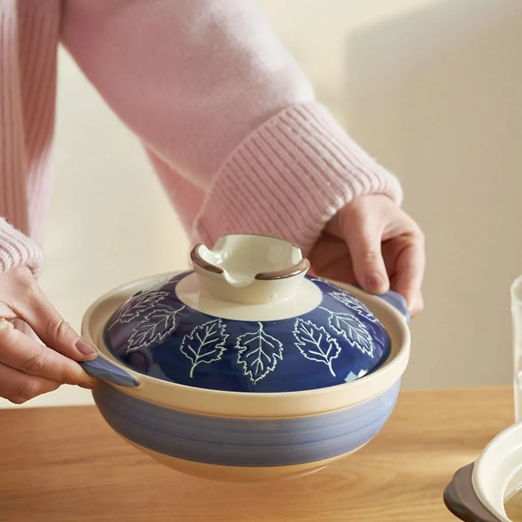 Stockpot Modern Ceramic Casserole Stew Pot Household Gas Dry-cooked Clay Pot Rice Gas Stove Soup Light Luxury Small Casserole Soup Pots (C B)
