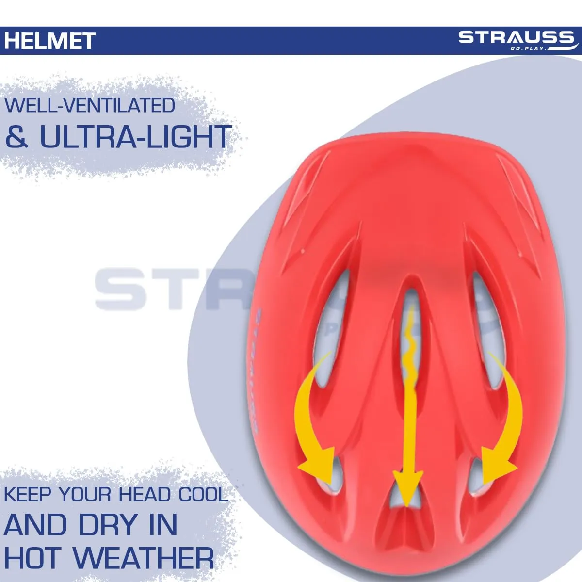 Strauss Cycling Helmet: Adjustable Multi Utility Sports Helmet | Lightweight | Red Matte