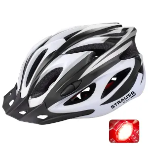 Strauss Cycling Helmet: Lightweight with Superior Ventilation | Adjustable Strap | Black/White