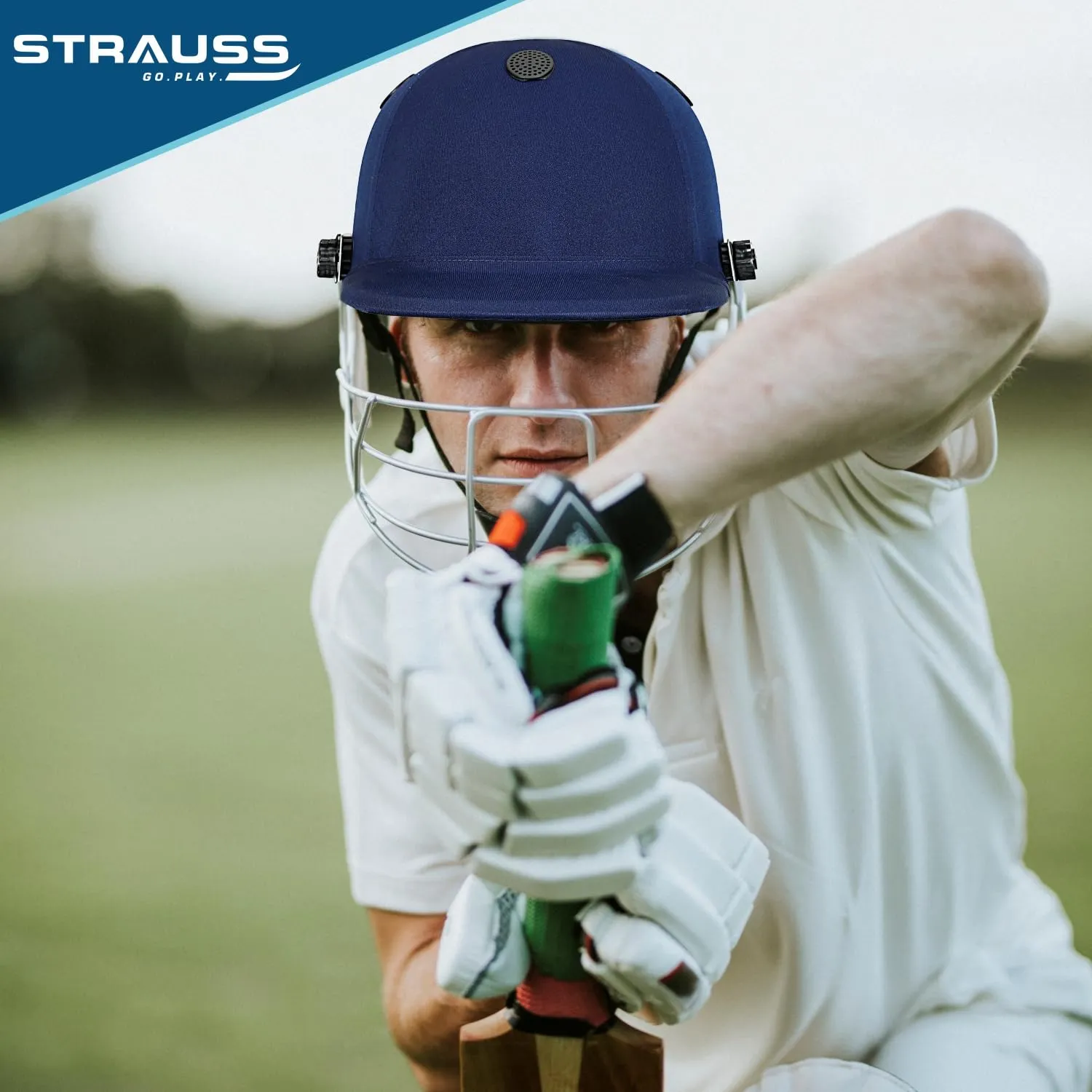 StraussCricket Helmet Supreme: Optimal Protection | Lightweight, Comfortable | Size: M (15 ) | Blue