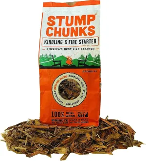 Stump Chunks: SC-3 0.3 Cu Ft Kindling & Fire Starters - Natural Fire Kindling Wood Sticks & Firewood Starter - Firestarter Sticks from Recycled Tree Stumps - Medium Bag