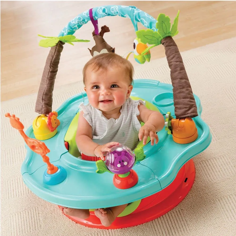 Summer by Bright Starts Deluxe SuperSeat, Wild Safari, Fun Baby Seat for Sitting Up, Playtime, and Meals, Ages 4 Months to 4 Years