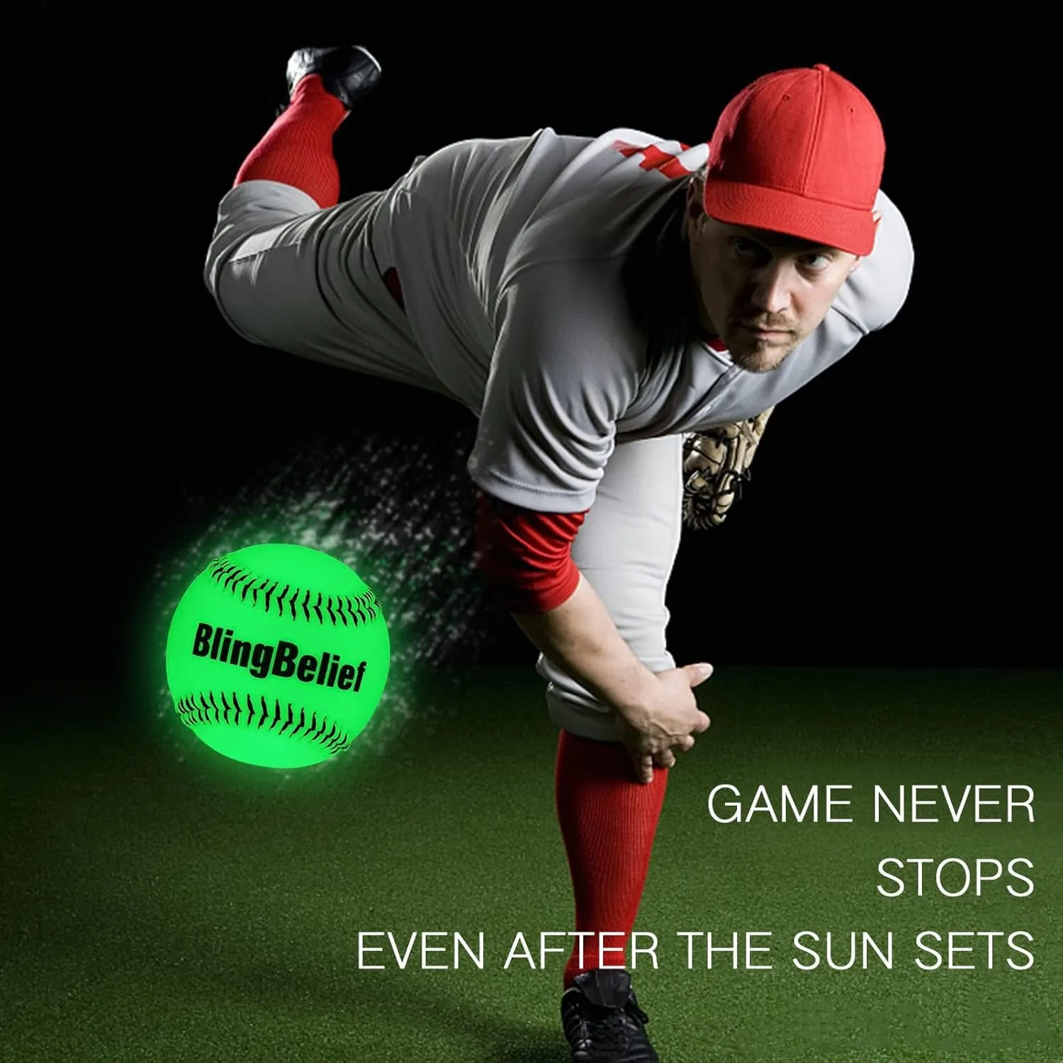 Super Bright Glow in The Dark Baseball,Soccer Ball,Volleyball,Football, Light Up Luminous Baseball, Official Size and Weight Football, Recreational Use Practice Volleyball