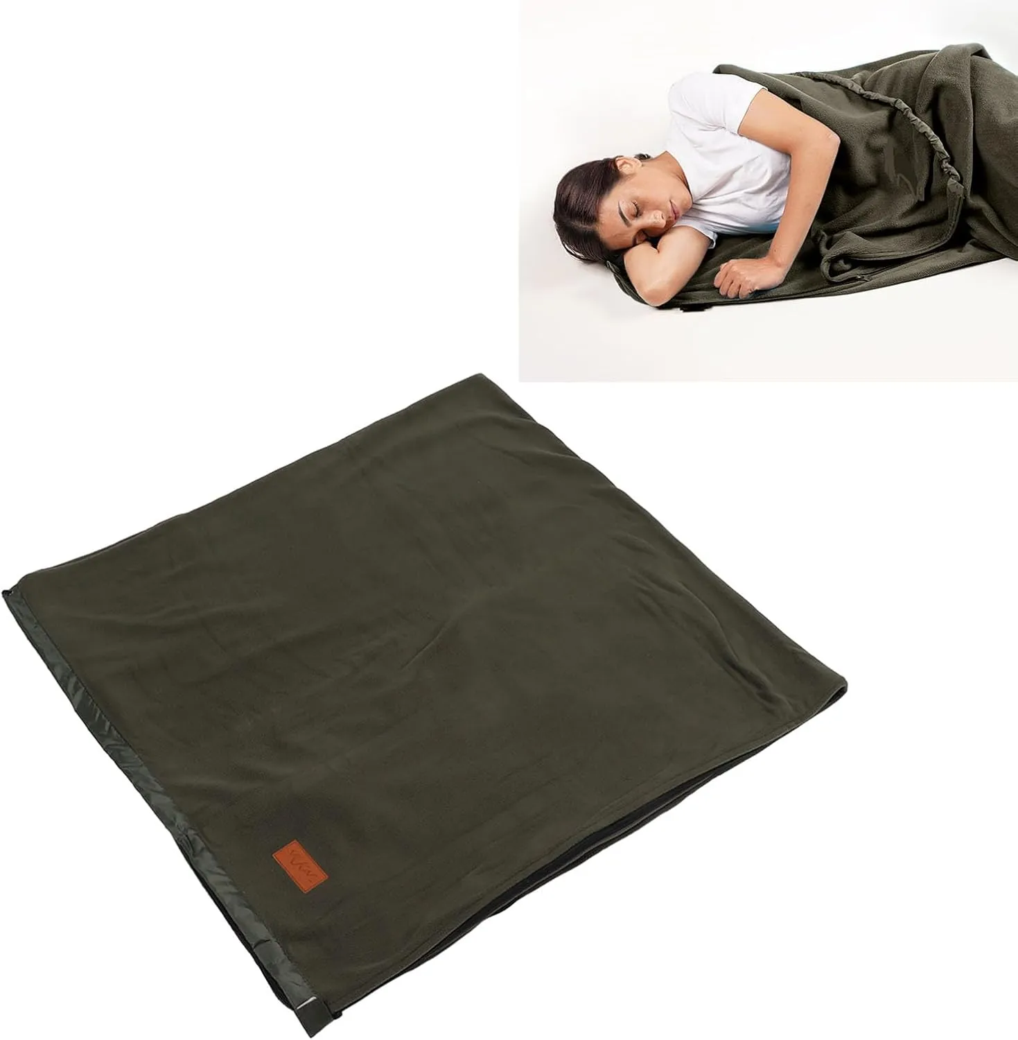 Super Thick Fleece Soft Sleeping Bag Liner for Camping, Travel, and Backpacking
