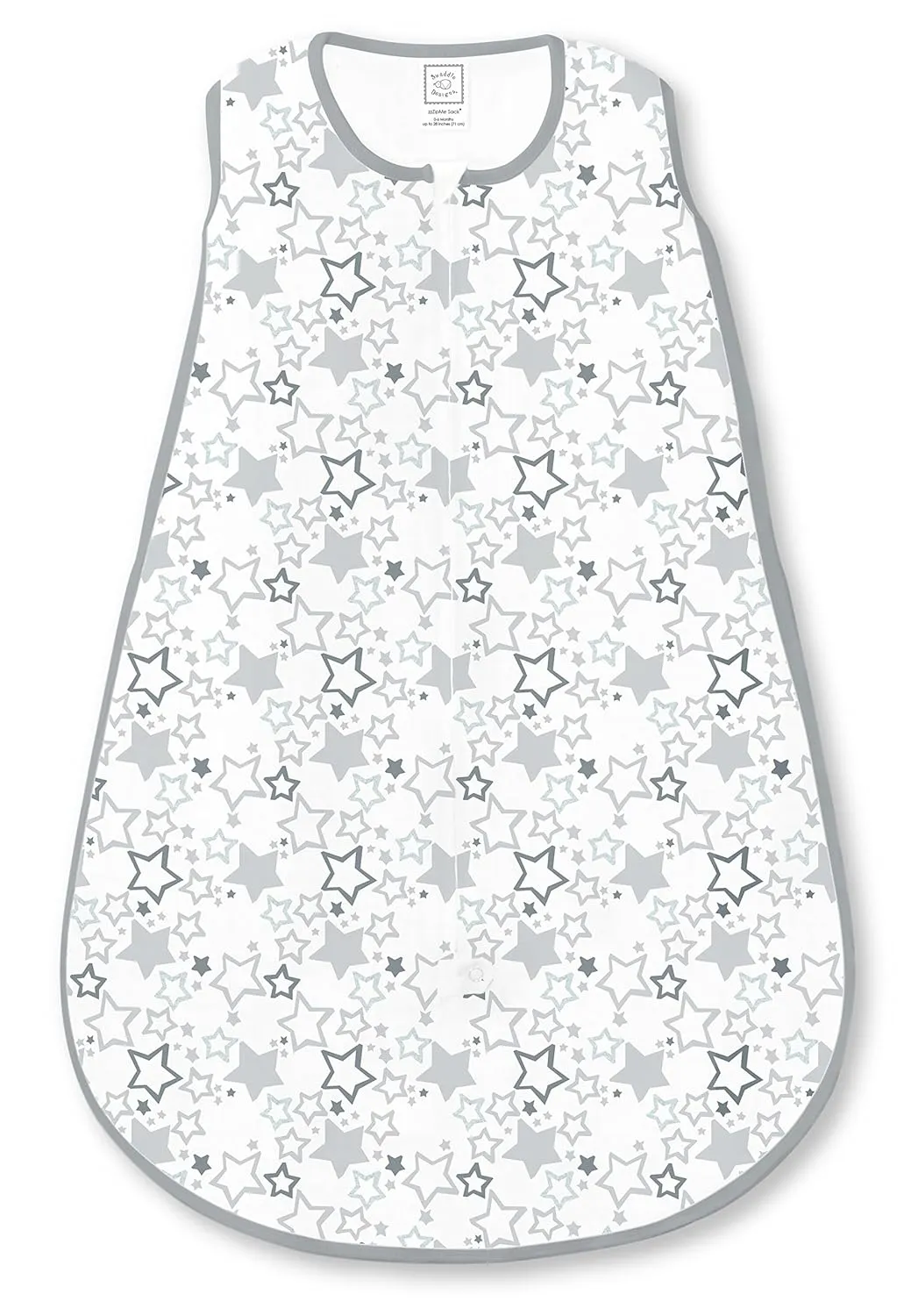 SwaddleDesigns Baby Sleep Sack 0-6 months, Cotton Knit Wearable Blanket with 2-way Zipper, Non-Weighted Sleeping Sack for Safer Sleep, Sterling Starshine, Small
