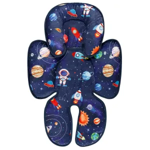 SWESEN Baby Car Seat Head & Body Support, Infant Carseat Insert, Newborn Headrest Cushion for Strollers, Bouncers, Swing, Space Planet