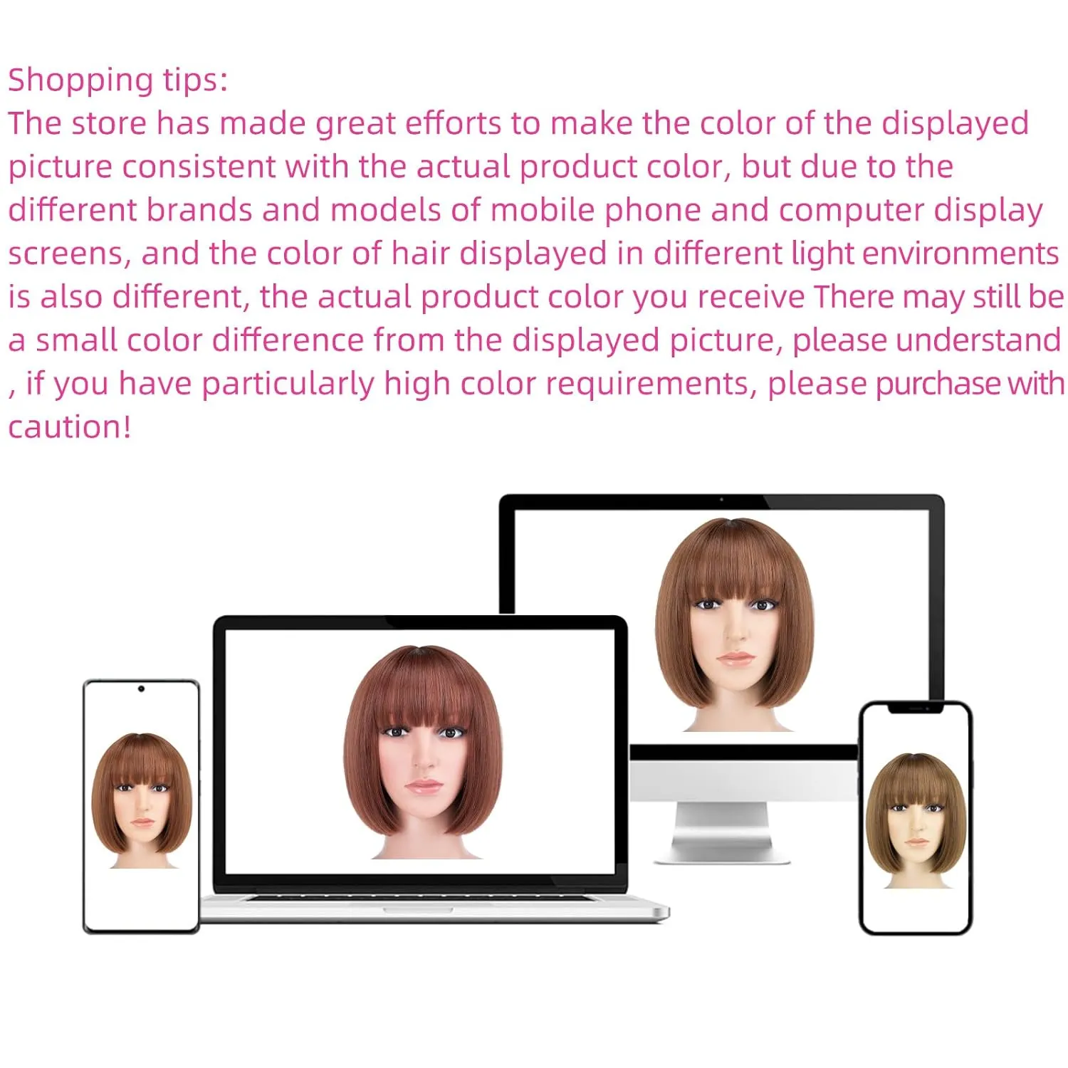 SYXLCYGG Short Brown Wigs Bob Wig With Bangs Synthetic 10" Straight Womens Hair Wigs Girl Cosplay Party White Women Daily (Free Wig Cap)