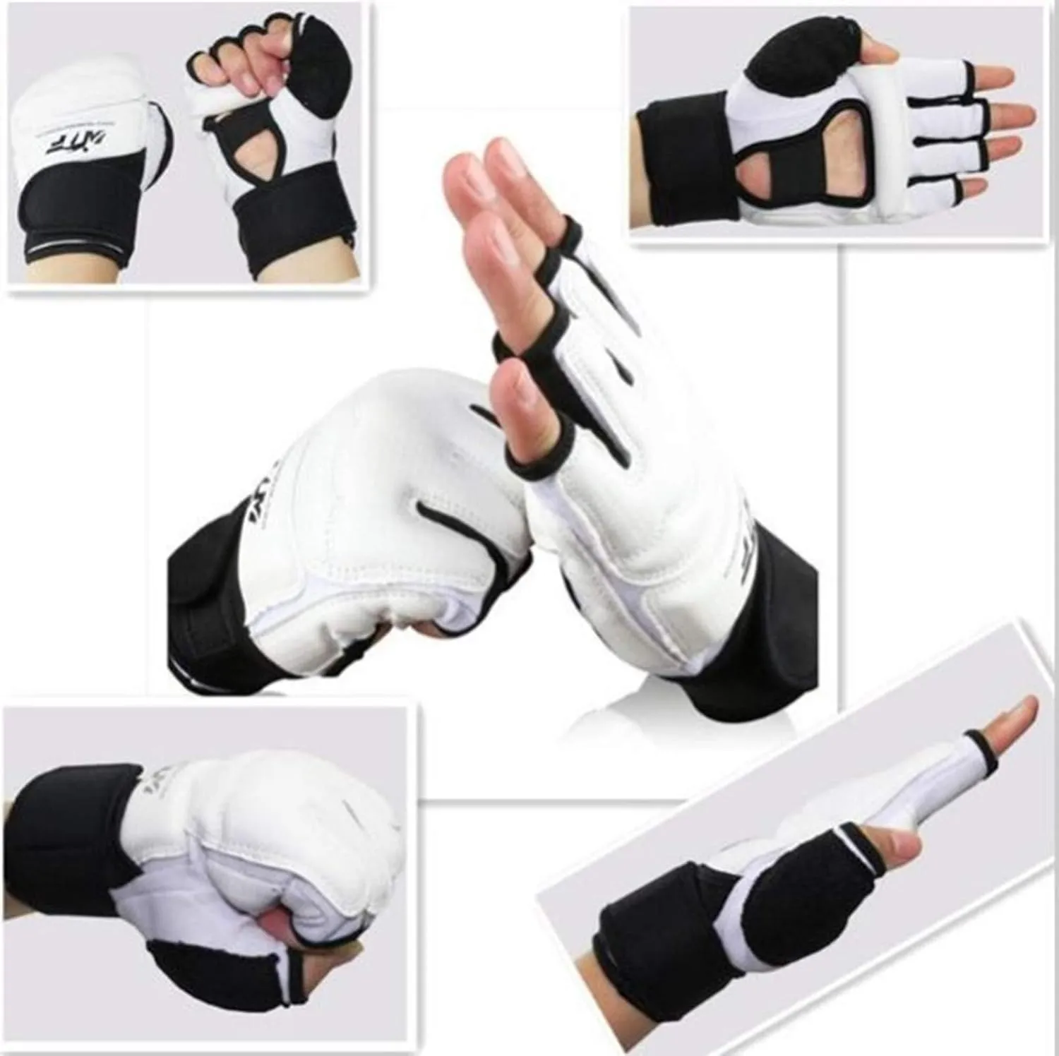 Taekwondo Gloves, WTF Approved Muay Thai Sandbag Boxing Training Punching Bag Half Finger Mitts Sparring Martial Arts Karate Fighting MMA Gloves for Men Women Kids