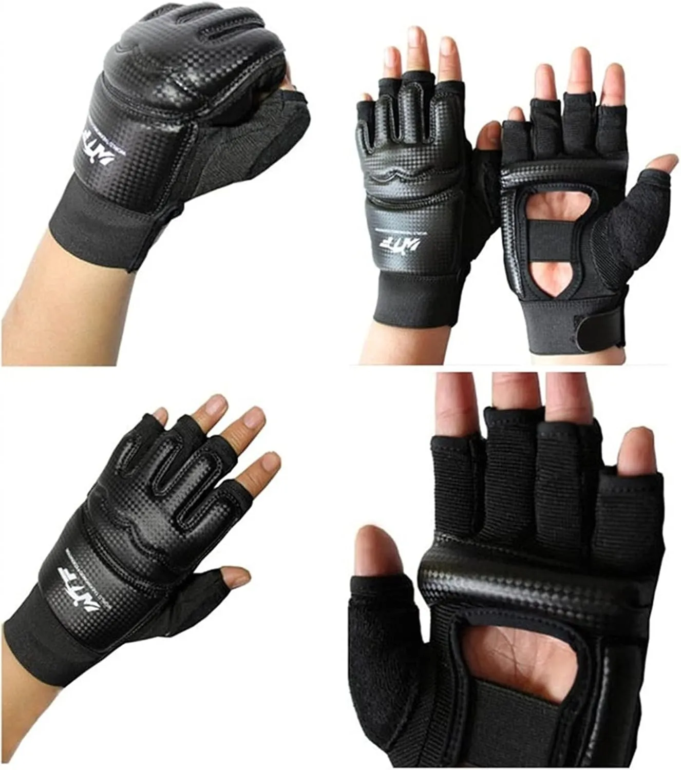 Taekwondo Gloves, WTF Muay Thai Sandbag Boxing Training Punching Bag Half Finger Mitts Sparring Martial Arts Karate Fighting MMA Gloves for Men Women Kids