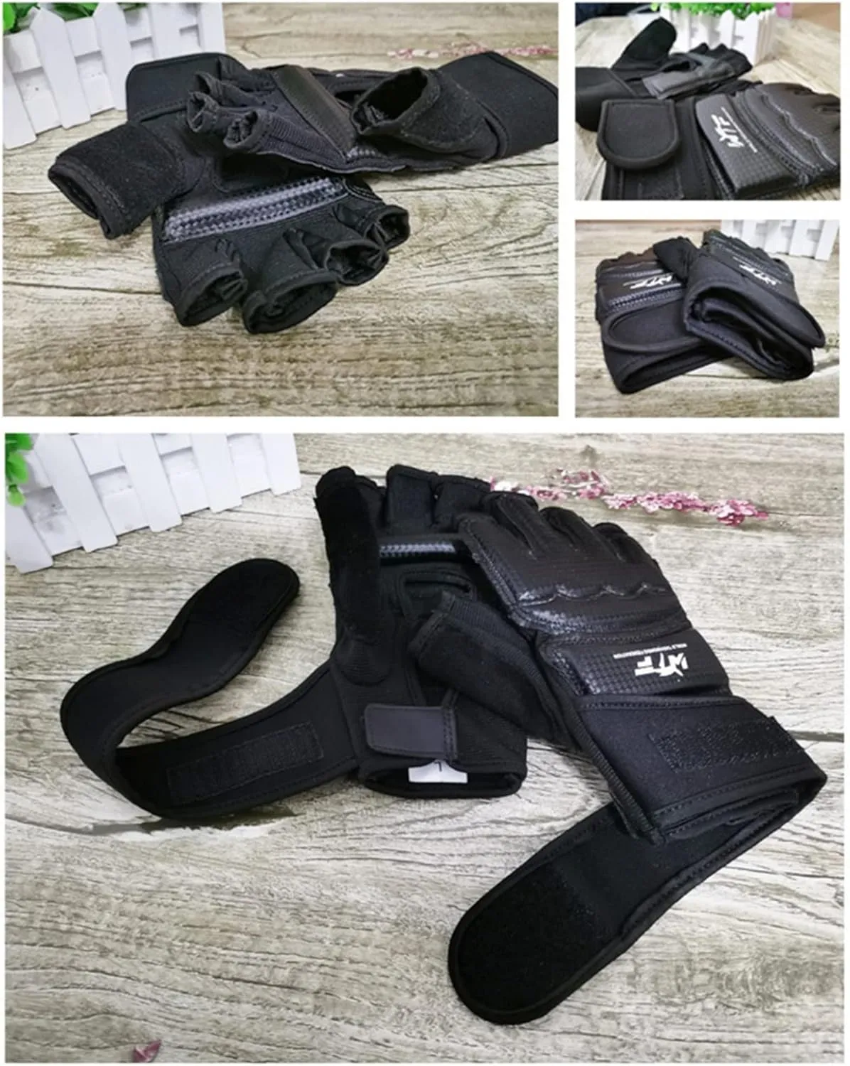 Taekwondo Gloves, WTF Muay Thai Sandbag Boxing Training Punching Bag Half Finger Mitts Sparring Martial Arts Karate Fighting MMA Gloves for Men Women Kids