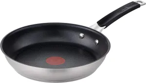 Tefal Jamie Oliver E51204AZ Frying Pan 24 cm Non-Stick Induction Stainless Steel Riveted Handle with Silicone Insert Thermal Signal Durable