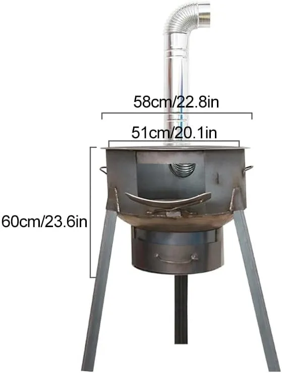 Tent Stove, Portable Wood Burning Stove, Wood Burning Camp Stove, Black Wood Stove, with Carrying Case for Backpacking Outdoor Cooking