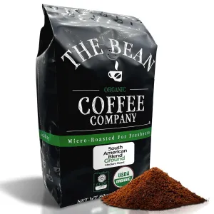 The Bean Organic Coffee Company South America, Medium Roast, Ground Coffee, 5-Pound Bag, Café molido tostado orgánico