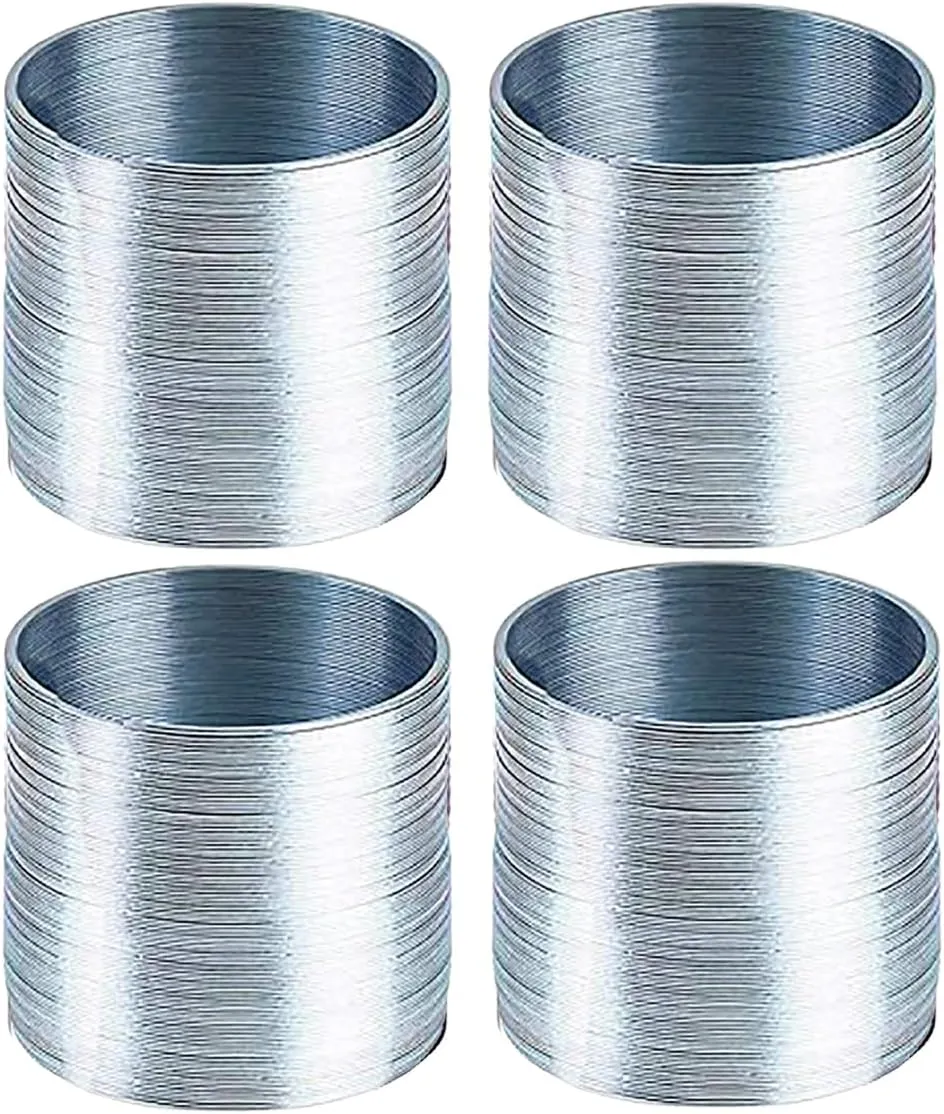 The Dreidel Company Silver Metal Coil Spring, Goody Bag Fillers, Party Favor for Kids, Variety of 2.4" (60mm) Individually Boxed (10-Pack)