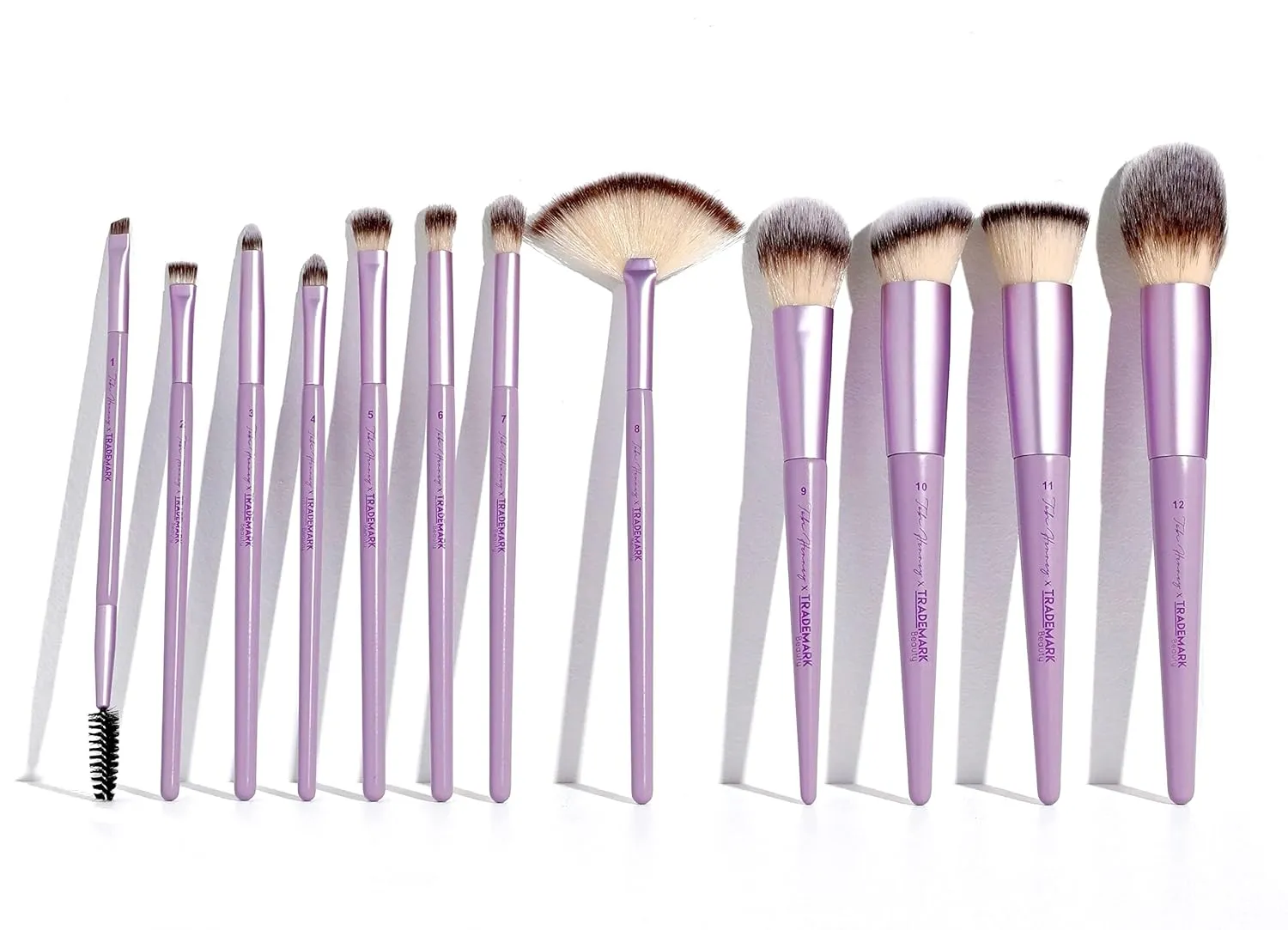 The Essentials Makeup Brush Collection - Makeup Brushes, Synthetic Bristles, Blending, Shading, Contour - Lavender, 12-Piece Set