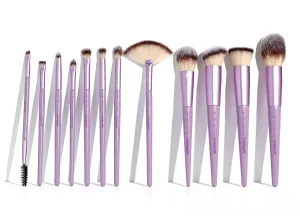 The Essentials Makeup Brush Collection - Makeup Brushes, Synthetic Bristles, Blending, Shading, Contour - Lavender, 12-Piece Set