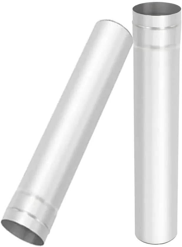 Titanium Chimney Pipe dia.63mm 2pcs Campfire Wood Stove Smoke Exhaust pipe Easy-assembly Lightweight Durable Outdoor Flue Stack Vent Pipe, metal, 2-SECTION