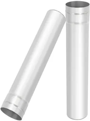 Titanium Chimney Pipe dia.63mm 2pcs Campfire Wood Stove Smoke Exhaust pipe Easy-assembly Lightweight Durable Outdoor Flue Stack Vent Pipe, metal, 2-SECTION