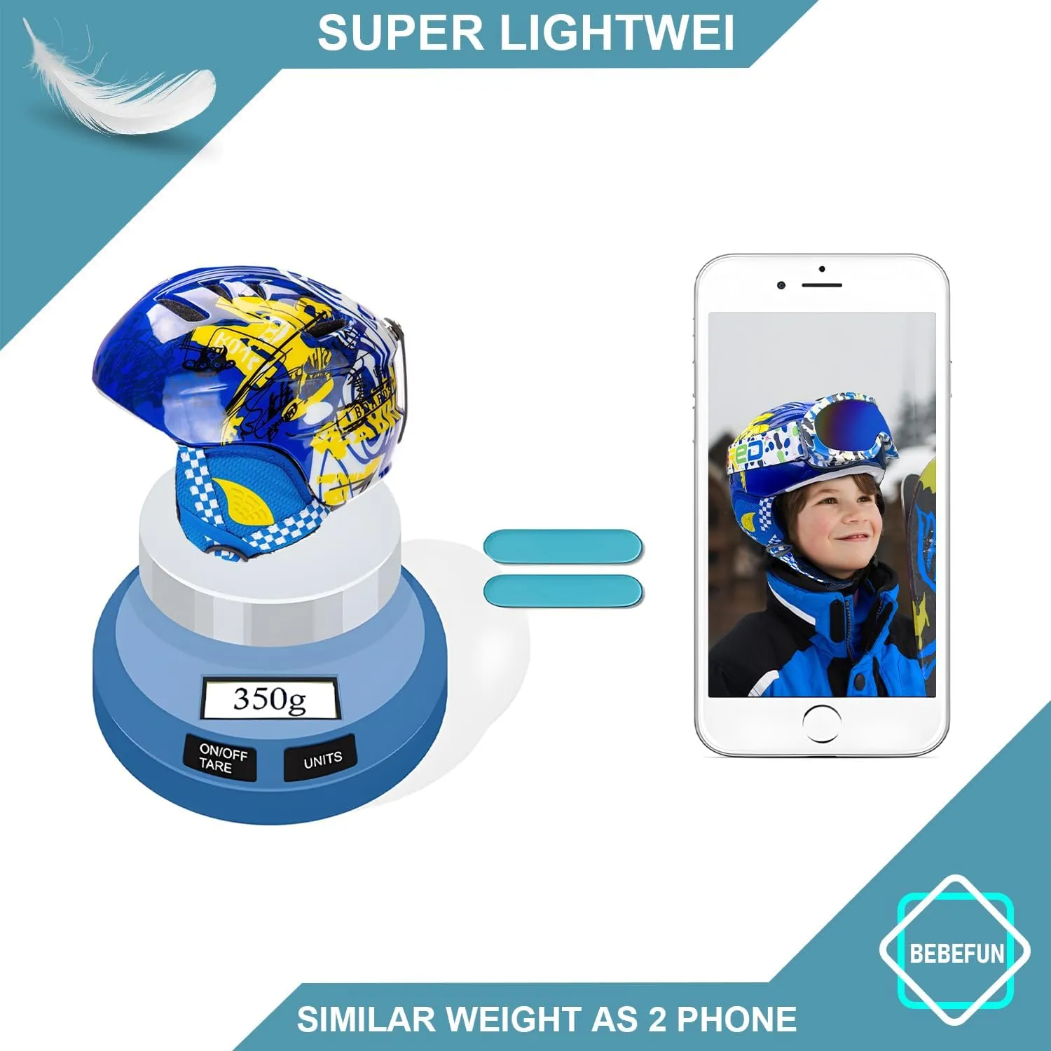Toddler & Kids Ski Helmet Combo Pack with Googles - Lightweight, Small Size, Ages 2-6, ASTM Certified