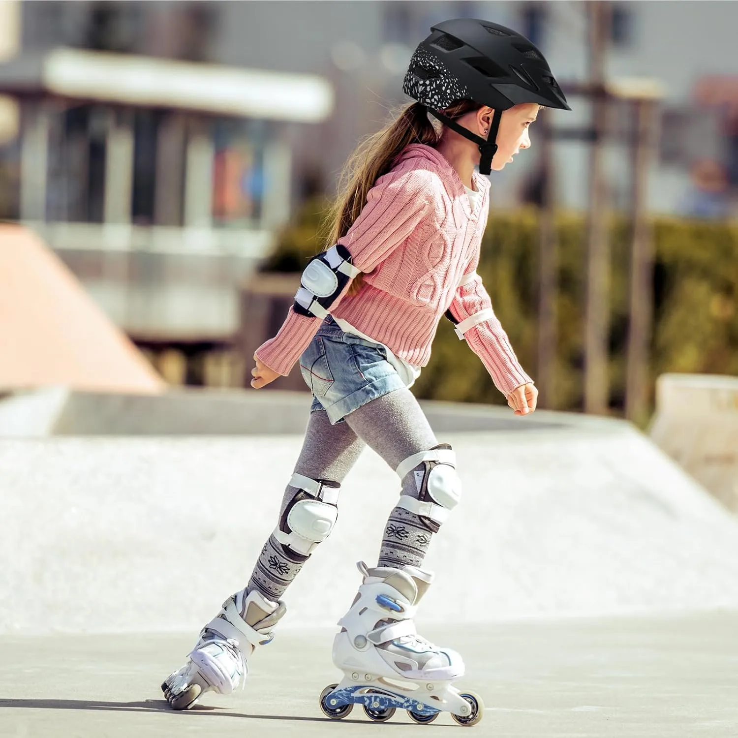 Toddler Helmet, Adjustable Kids Bike Helmets for Girls & Boys Ages 3-5/4-6/5-8 Years, Baby Skateboard Helmet with Lights for Youth Cycling/Skateboarding/Roller Inline Skating/Scooter