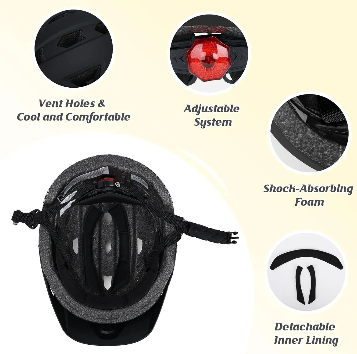 Toddler Helmet, Adjustable Kids Bike Helmets for Girls & Boys Ages 3-5/4-6/5-8 Years, Baby Skateboard Helmet with Lights for Youth Cycling/Skateboarding/Roller Inline Skating/Scooter