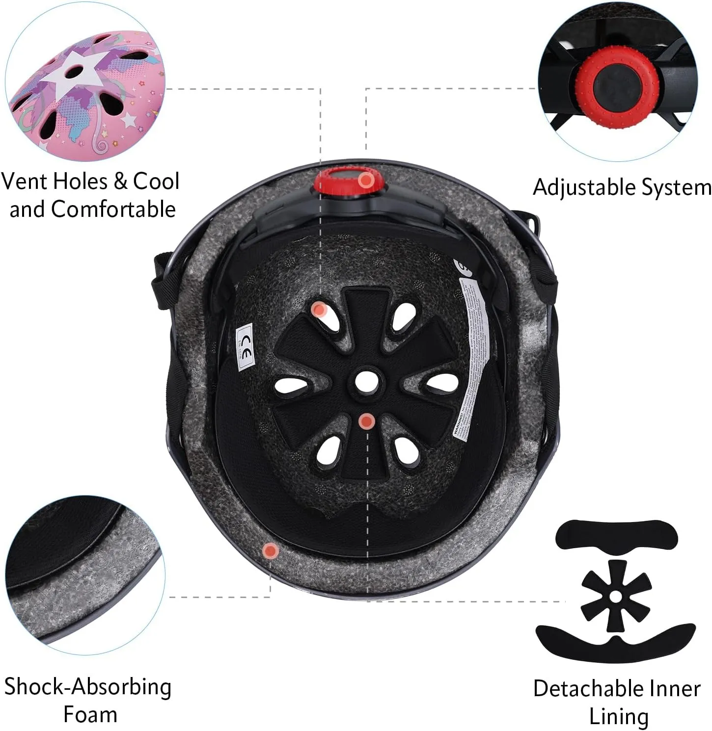 Toddler Helmet, Kids Bike Helmets Adjustable for Girls and Boys 3-5/5-8 Years, Lightweight Infant/Baby Helmet for Cycling/Skateboard/Balance Bike/Scooter