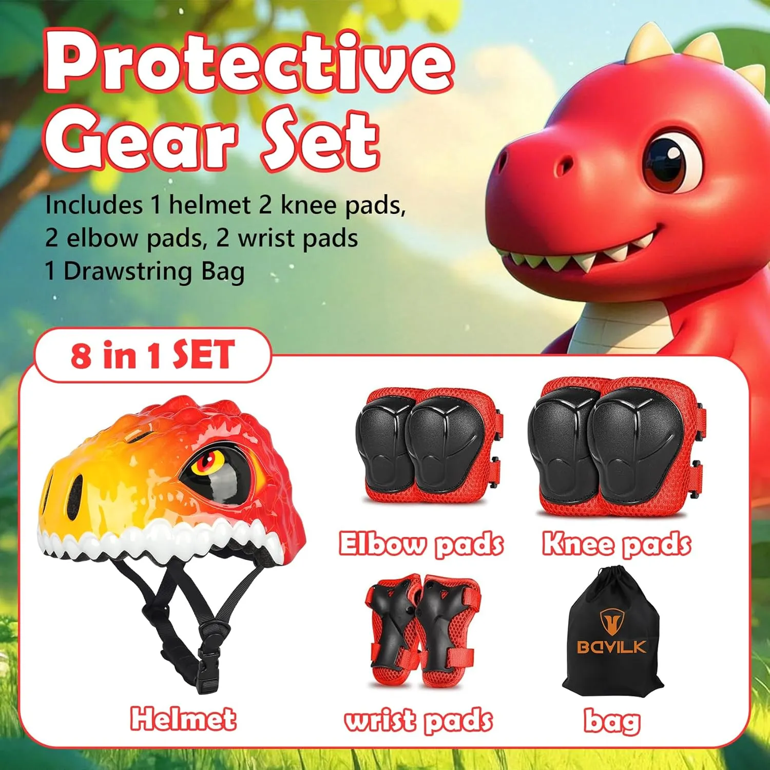 Toddler Kids Bike Helmet,3D Dinosaur Helmets for Boys Girls Infant/Baby to Children 1/2/3/4/5/6/7/8 Years Old Lightweight Adjustable Multi-Sports Bicycle Scooter Skateboard Skating Cycling