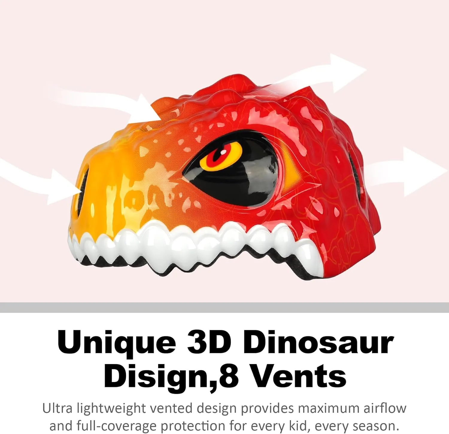 Toddler Kids Bike Helmet,3D Dinosaur Helmets for Boys Girls Infant/Baby to Children 1/2/3/4/5/6/7/8 Years Old Lightweight Adjustable Multi-Sports Bicycle Scooter Skateboard Skating Cycling