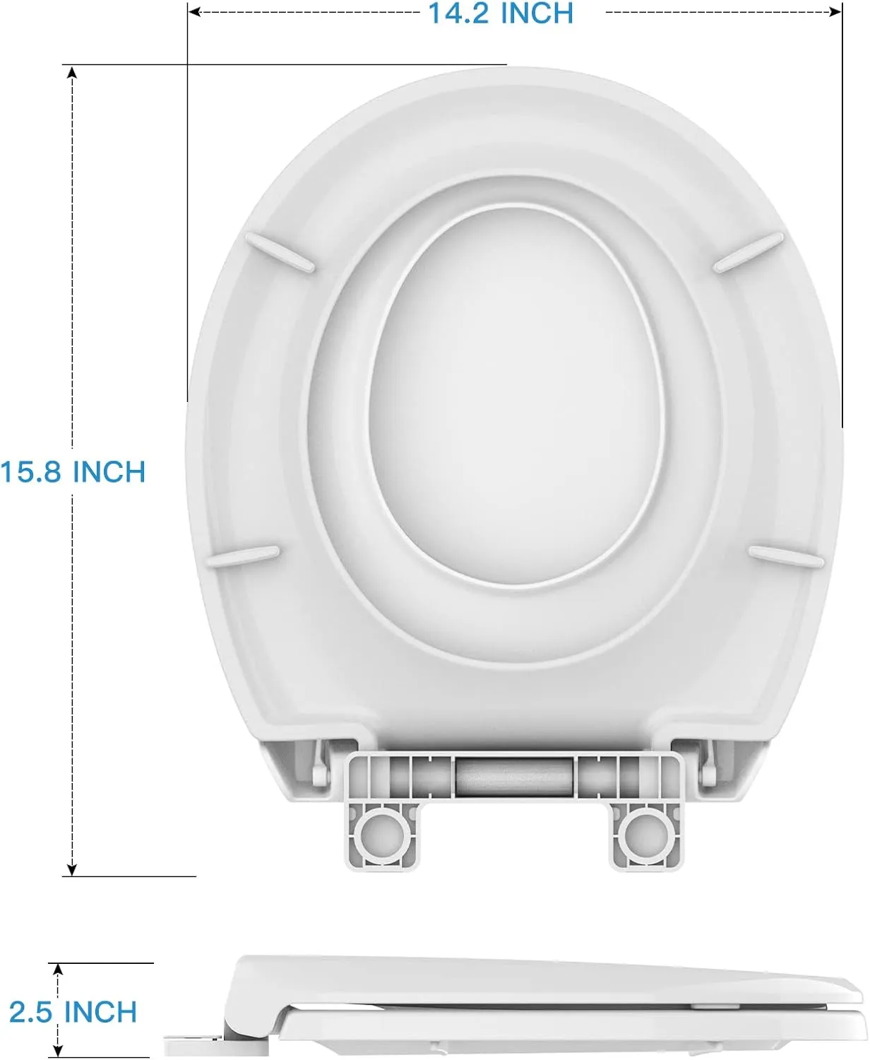 Toilet Seat, Round Toilet Seat with Toddler Seat Built in, Potty Training Toilet Seat Round Fits Both Adult and Child, with Slow Close and Magnets- Round