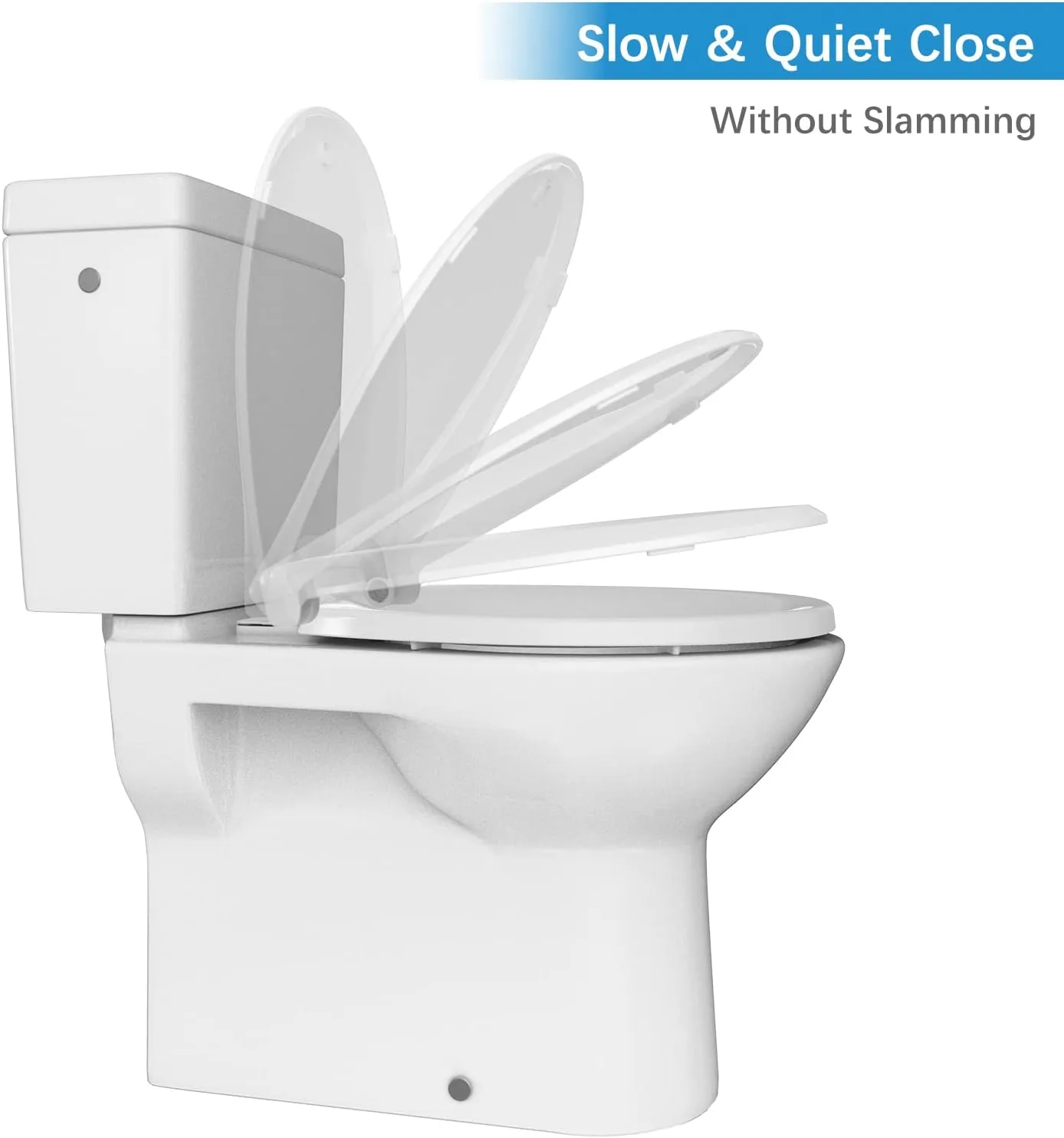 Toilet Seat, Round Toilet Seat with Toddler Seat Built in, Potty Training Toilet Seat Round Fits Both Adult and Child, with Slow Close and Magnets- Round