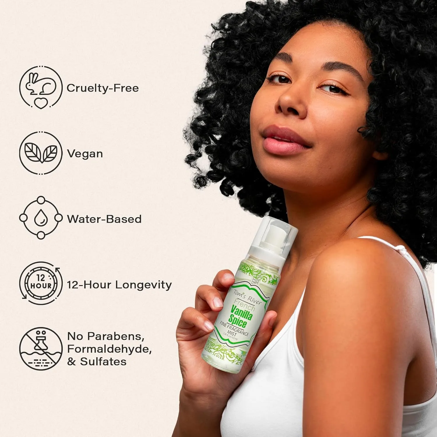 Tom's River Fine Fragrance Body & Hair Mist | Vanilla Spice Scent (Pack of 3) | For Daily Use | Travel-Friendly | 2 fl oz/ 60ml per Bottle