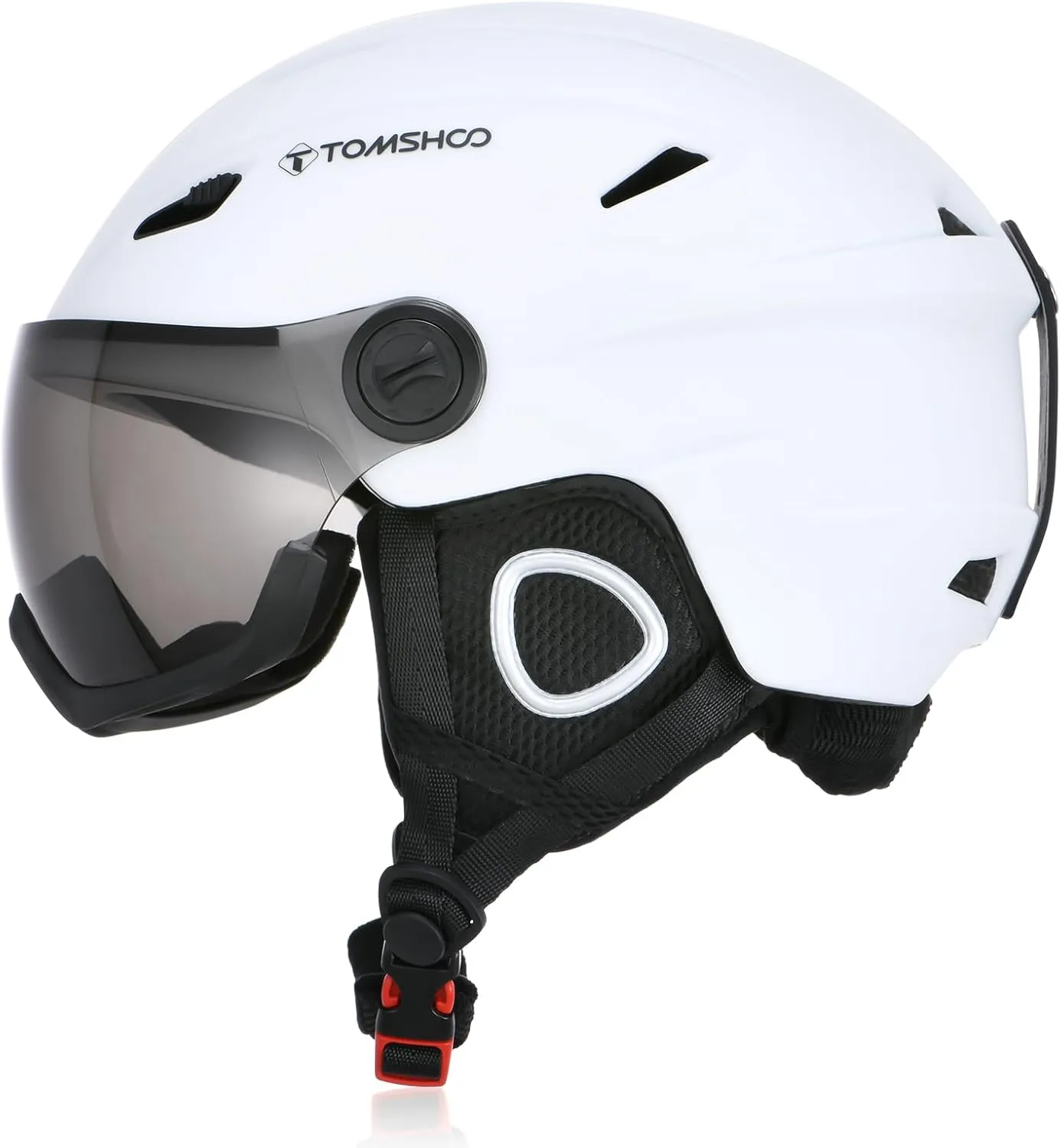 TOMSHOO Ski Helmet Snow Helmet Lightweight with Ajustable Vents Removable Goggles Liner Ear Pads, Protective Gear for Skiing Snowboarding Cycling