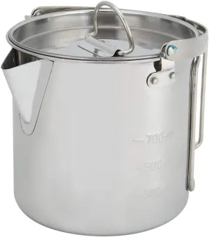 TOPINCN Pot Stainless Steel Camping Cookware Portable Hanging Water Pot Kettle Outdoor Camping Hiking Coffee Pot Kitchenware 1.2L