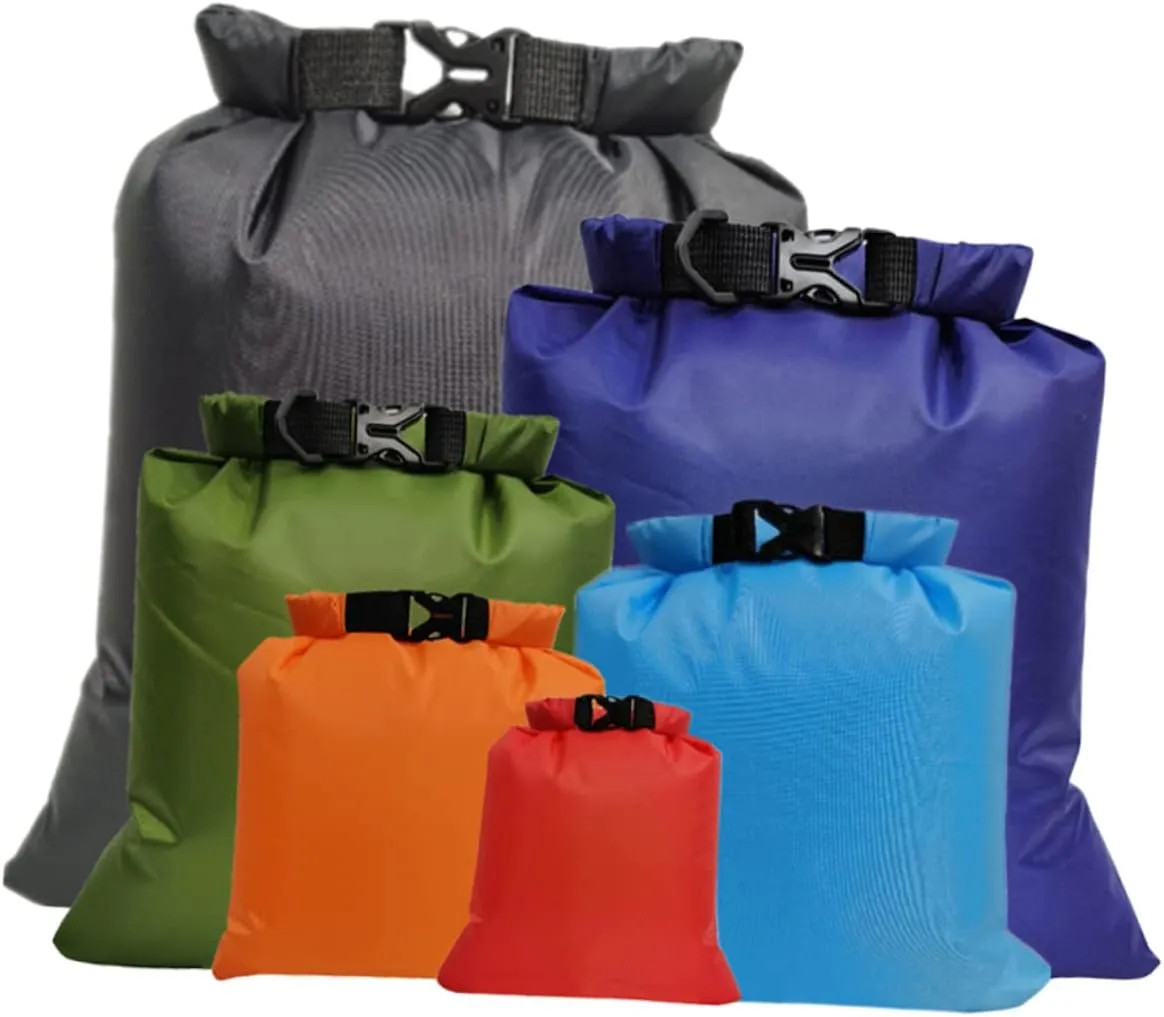 TOYANDONA 6pcs Waterproof Storage Pouches Roll up Bag for Outdoor Camping Tote Bag Floating Travel Pouches Fanny Pack Stuff Sack
