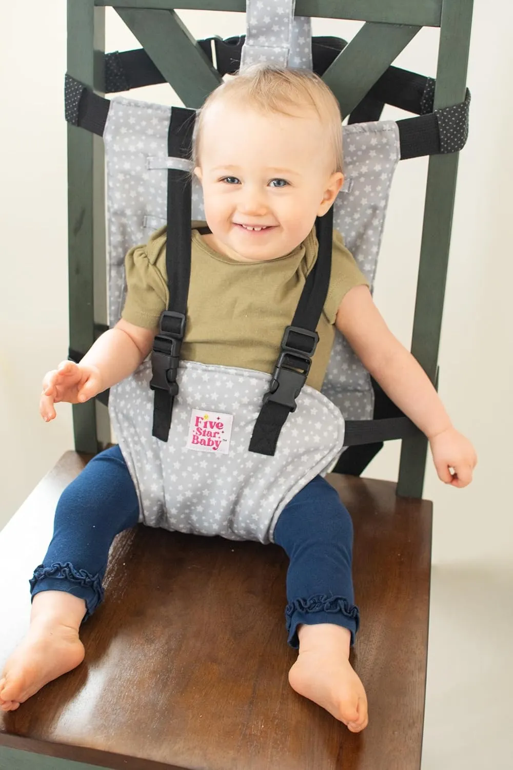 Travel Harness Seat for Toddlers - Portable High Chair for Travel | Baby Seat Harness for Golf Carts and Dining | Compact Chair for Babies - Grey