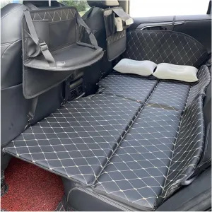 Travel Non-inflatable Car Sleeping Mat,Portable Car Back Seat Sleeping Device,sedan, SUV Rear Sleeping Mat,Fits in The Back Seat of Most Cars,with Storage Bag and Pillow (Color : Black, Size : B)