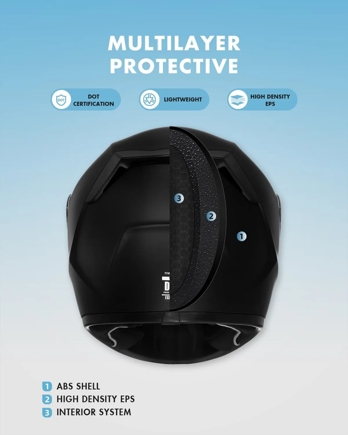 TRIANGLE Kids Motorcycle Helmets Youth Full Face Helmet Lightweight with 2 Visors DOT Approved