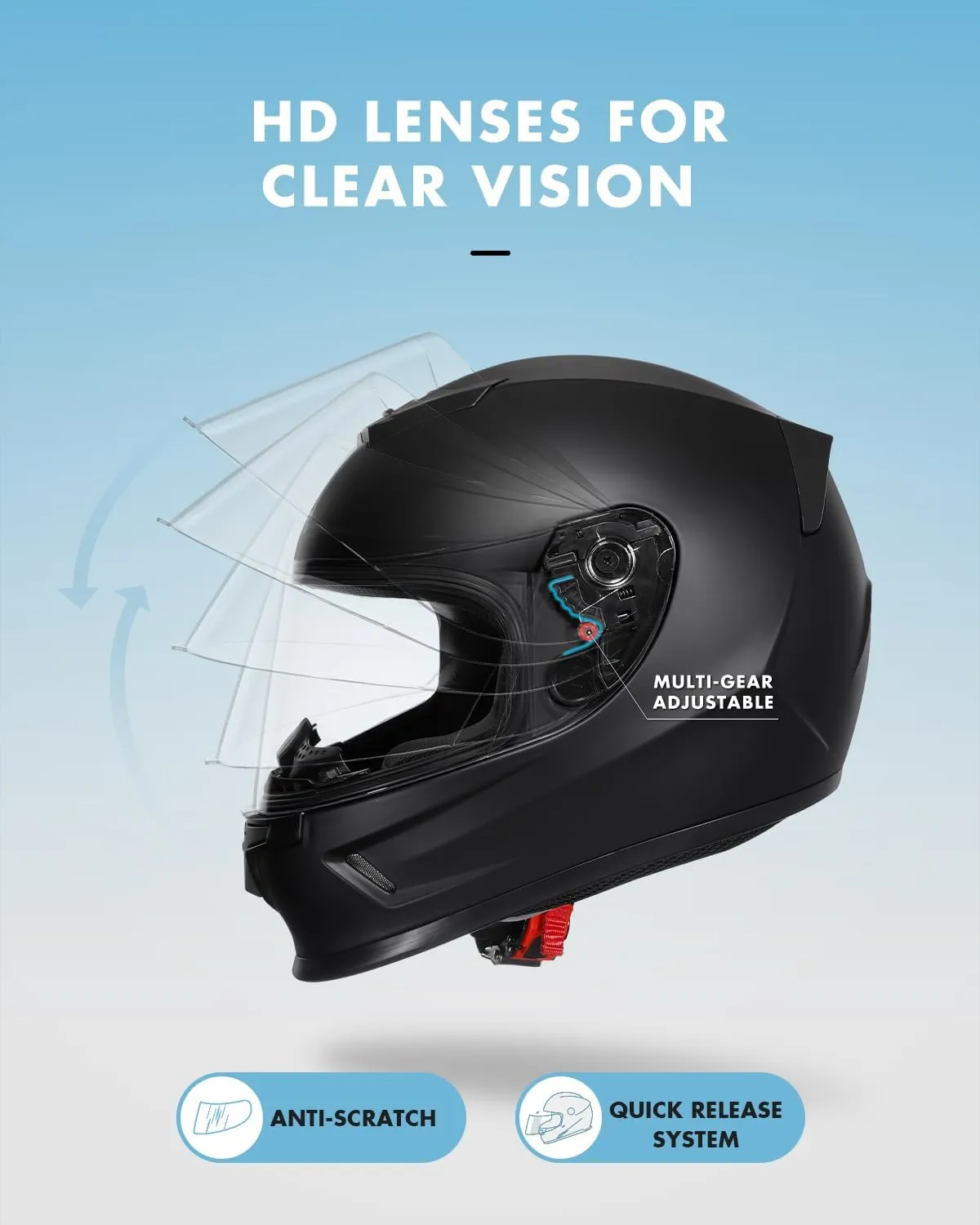 TRIANGLE Kids Motorcycle Helmets Youth Full Face Helmet Lightweight with 2 Visors DOT Approved