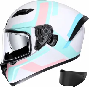 TRIANGLE Motorcycle Helmets Full face Helmet for Adults Men and Women Dual Visor with Internal Sunshield DOT Approved