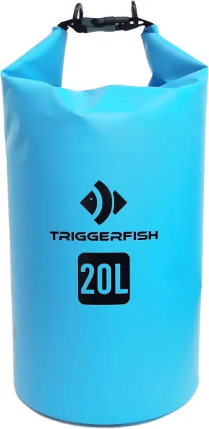 TRIGGERFISH Waterproof Dry Bag - Roll Top Waterproof Backpack Sack Keeps Gear Dry for Kayaking, Beach, Rafting, Boating, Hiking, Camping and Fishing Case 10L and 20L Bule Yellow Black (Blue, 20L)