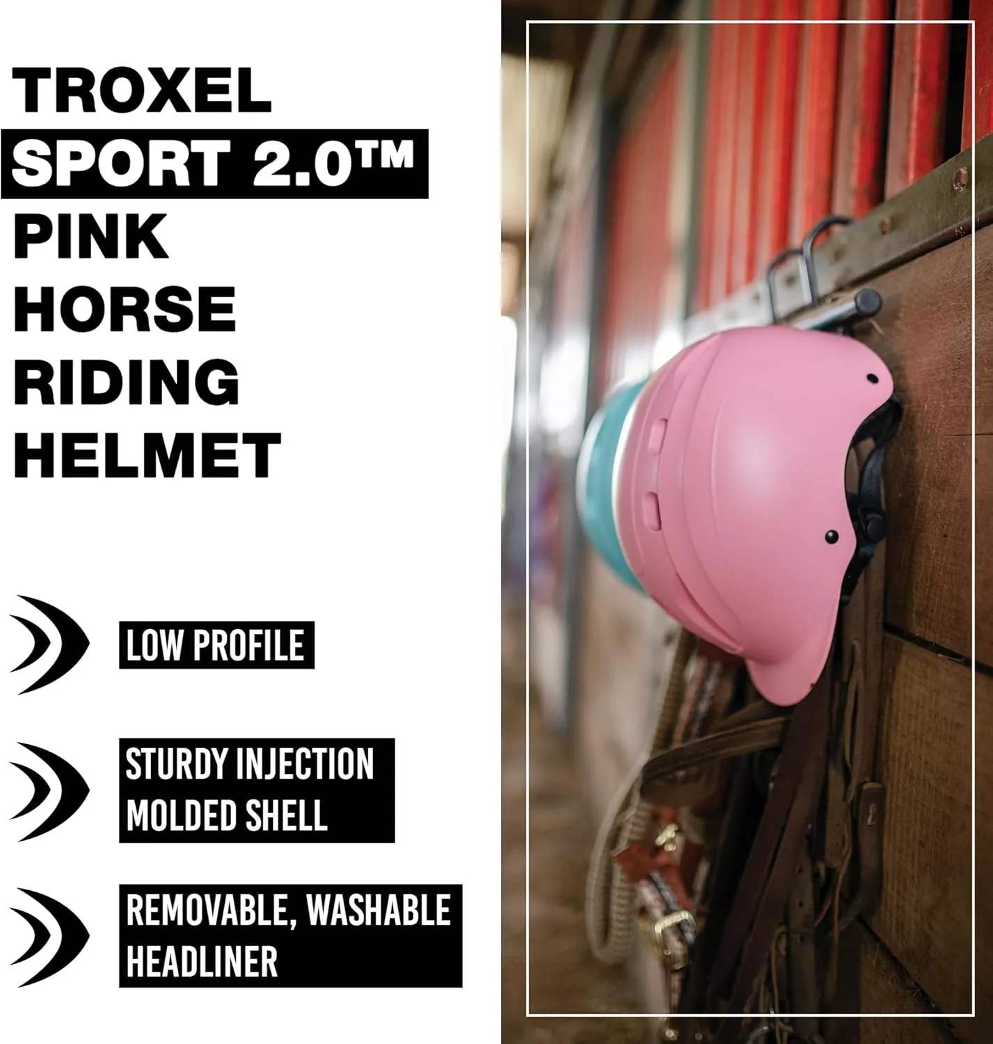 Troxel Sport 2.0 Injection Molded Horse Riding Helmet, Lightweight Adjustable Design, Safety Horseback Riding Gear