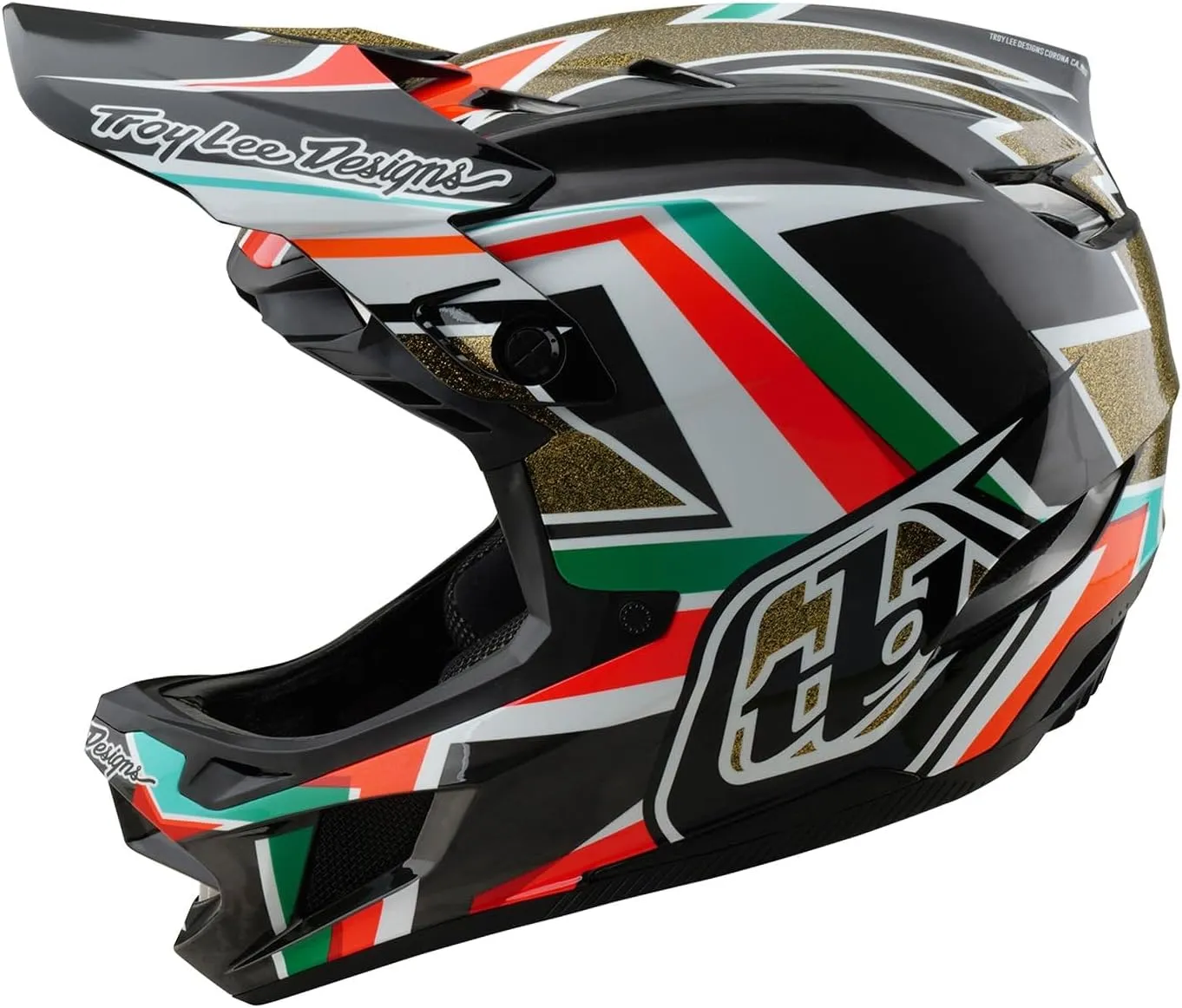 Troy Lee Designs D4 Carbon Helmet; Frames Black/Gold XS