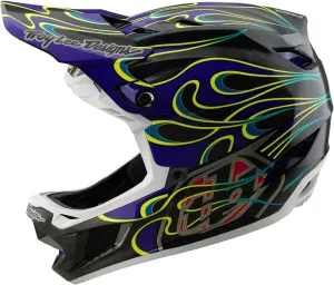 Troy Lee Designs D4 Carbon Helmet; TORCHED Black/Purple MD