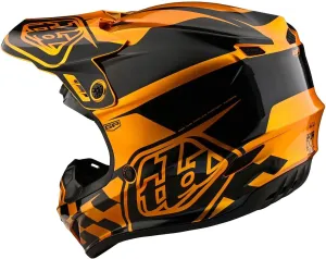 Troy Lee Designs GP Anarchy Adult Offroad Motocross Dirt Bike ATV Powersports Racing Full Face Helmets Lightweight Ventilated Youth GP Helmet; Check UP Gold/Black MD