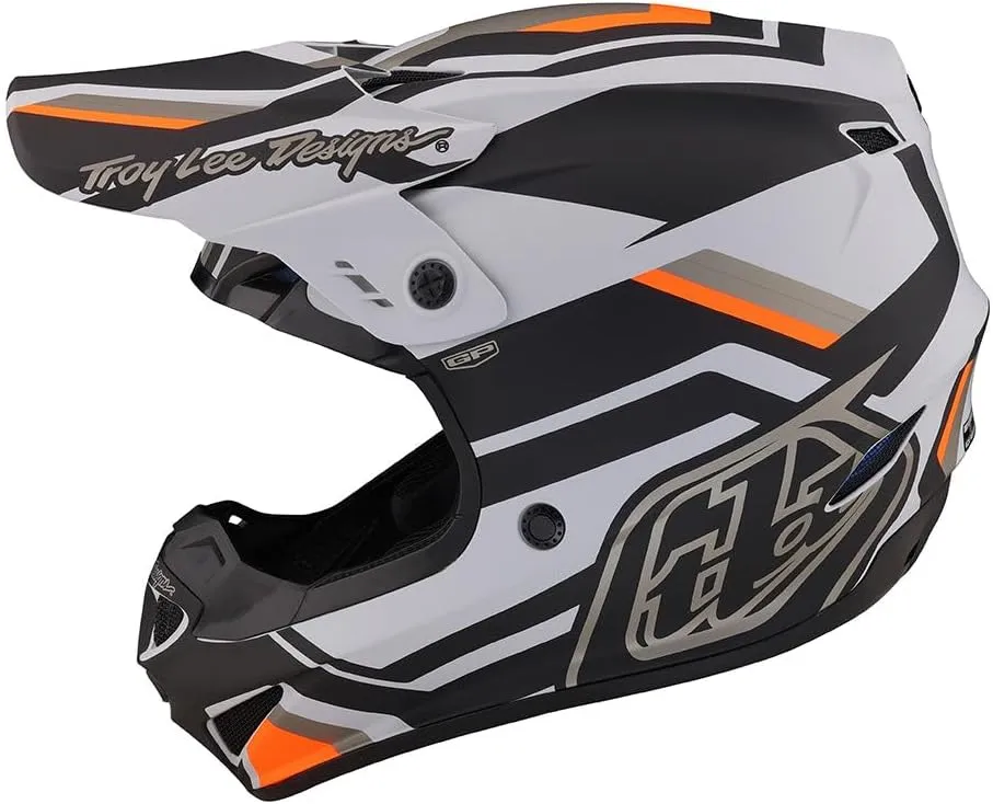 Troy Lee Designs GP Helmet for Motocross MX, Light Weight 16 Vents, Apex Gray/Orange, XS, SKU 103231001