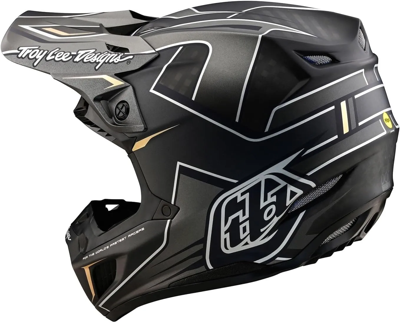 Troy Lee Designs SE5 Carbon Helmet for Dirt Bike/Motorcycle/Motocross, MIPS/EPP/EPS Protection, Carbon Shell, Lightweight, Efix Black, X-Small, SKU 171080001