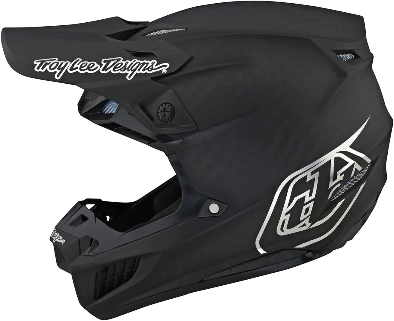 Troy Lee Designs SE5 Carbon Helmet for Dirt Bike/Motorcycle/Motocross, MIPS/EPP/EPS Protection, Carbon Shell, Lightweight, Stealth Black/Chrome, Small, SKU 171437003