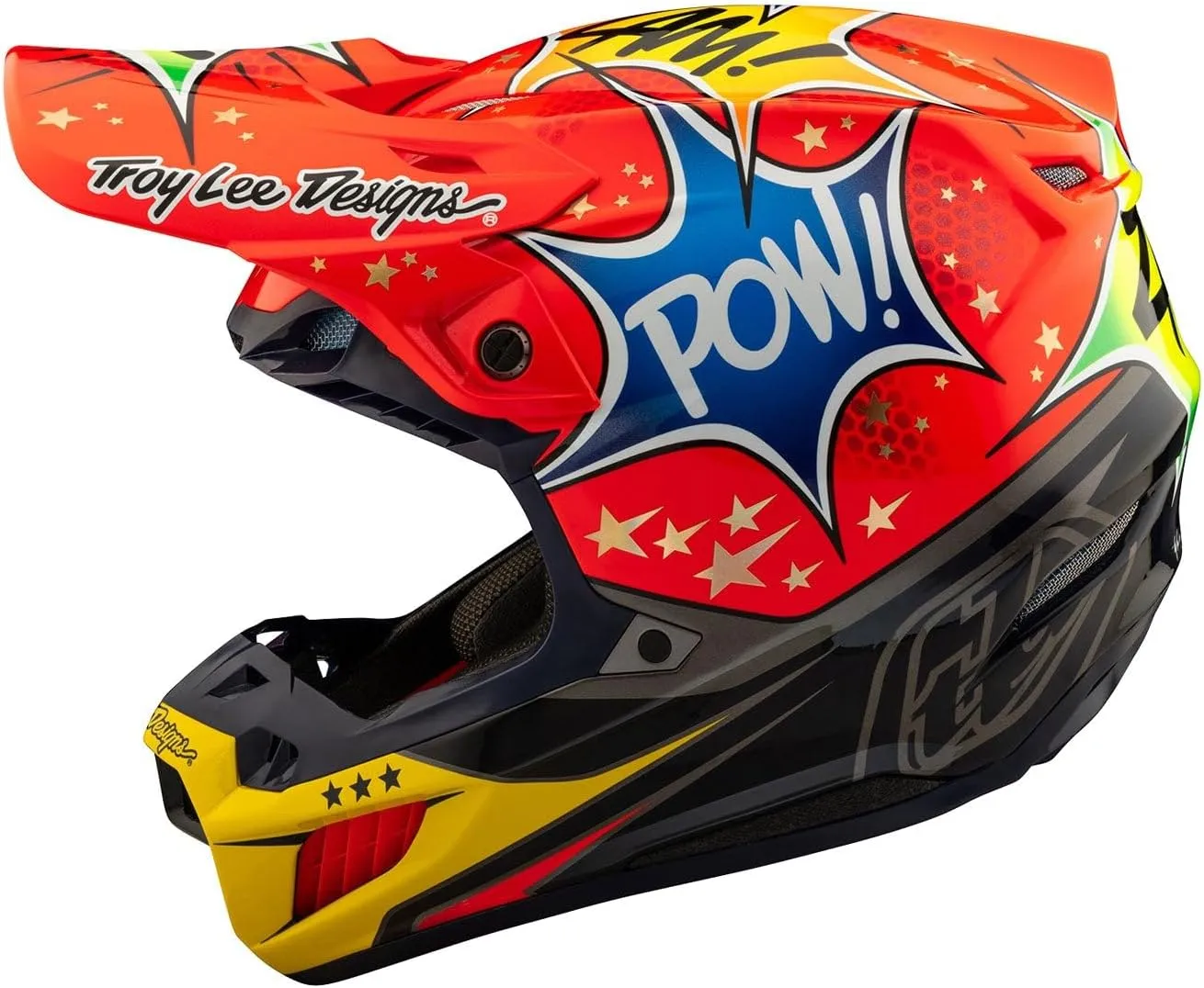 Troy Lee Designs SE5 Composite Helmet for Dirt Bike/Motorcycle/Motocross, MIPS/EPP/EPS Protection, Composite Shell, Lightweight, Cosmic Explosion Red, Large, SKU 182754004