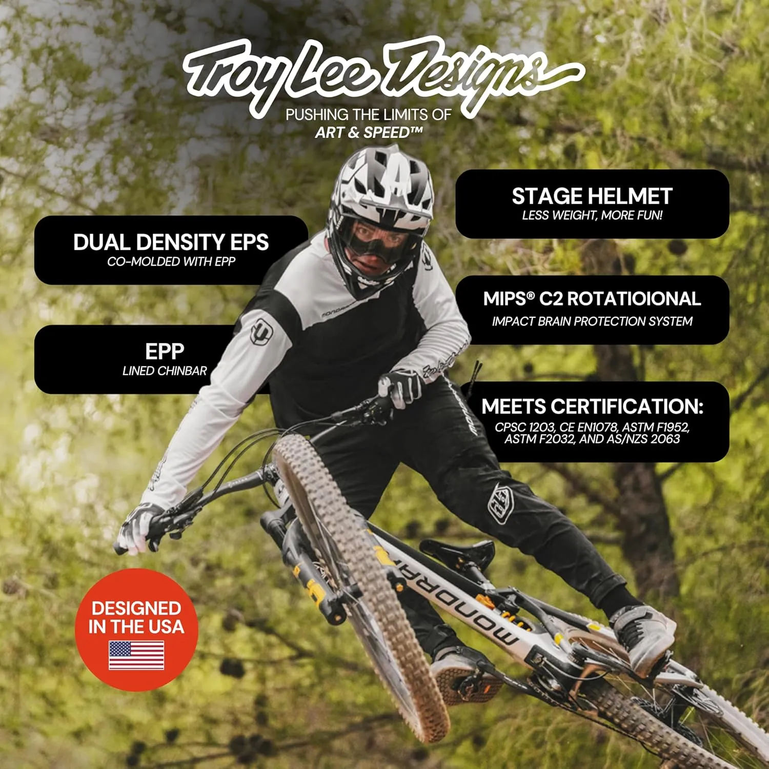 Troy Lee Designs Stage Helmet (2025) MIPS for Mountain Bicycle MTB BMX